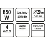 Vaflovač 850W ROUND, TO-68011