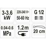 Baterie nástěnná s elektrickým ohřívačem vody (20cm), TO-75932