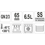 Gastro nádoba NEREZ GN 2/3 65mm, YG-00302