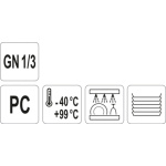 Víko pro gastronádobu PC GN 1/3, YG-00436