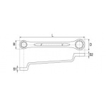 Klíč očkový 30x32 mm ohnutý, YT-0394