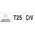 TORX klíč s otvorem dlouhý T25, YT-05517