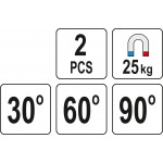 Magnetické držáky svářečské 2ks 25kg, YT-08722