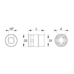 Nástavec 1/2" rázový šestihranný 23 mm CrMo, YT-1013