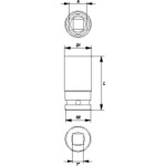 Nástavec 1" rázový šestihranný hluboký 33 mm CrMo, YT-1178