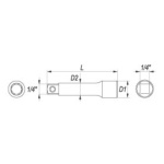 Nástavec 1/4" prodlužovací 152 mm, YT-1432