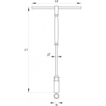 Klíč nástrčný 13 mm s rukojetí typ "T", YT-1557