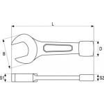 Klíč maticový plochý rázový 36 mm, YT-1618