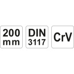 Klíč nastavitelný 200 mm CrV, YT-2171