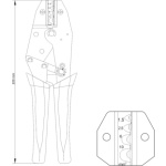 Kleště konektorové 230mm, 22-8(AWG), 1,5-10,00mm2, YT-2297