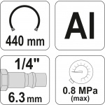 Pistole na hustění kol 0.8 mPa s manometrem 1-12 bar, YT-2370