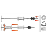Stahovák rázový s kluzkým kladivem na ložiska SADA 5ks, YT-2540