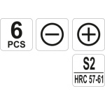 Šroubováky jemné sada 6ks, 1.4,2,2.4, PH00, PH0, PH1, YT-25861