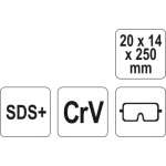 Sekáč SDS+ plochý 20 x 14 x 250 mm CrV, YT-4721