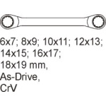 Vložka do zásuvky - klíče očkové ohnuté 6-19mm, 7ks, YT-5533