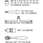 Vložka do zásuvky - klíče nástrčné 22ks 6-22mm gola, YT-5542