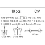 Vložka do zásuvky - sada stahováků 10ks, YT-55476