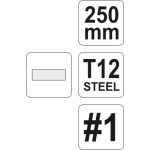 Pilník zámečnický plochý hrubý 250 mm, YT-6223