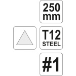 Pilník zámečnický trojhranný hrubý 250 mm, YT-6225