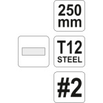 Pilník zámečnický plochý středně hrubý 250 mm, YT-6228