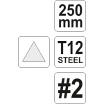 Pilník zámečnický trojhranný středně hrubý 250 mm, YT-6230