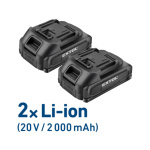 vrtací šroubovák aku, BRUSHLESS, 20V Li-ion, 2×2Ah 402450