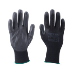 rukavice z polyesteru polomáčené v PU, černé, velikost 8" 8856635