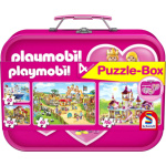 SCHMIDT Puzzle Playmobil 4v1 v plechovém kufříku (60,60,100,100 dílků) 118686