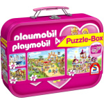 SCHMIDT Puzzle Playmobil 4v1 v plechovém kufříku (60,60,100,100 dílků) 118686