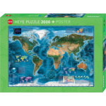 HEYE Puzzle Satelitní mapa světa 2000 dílků 119075