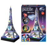 RAVENSBURGER Svítící 3D puzzle Noční edice Eiffelova věž Disney 216 dílků 122083