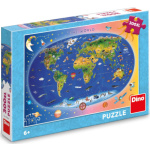 DINO Puzzle Mapa světa XL 300 dílků 122791