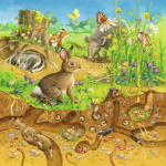 RAVENSBURGER Puzzle Zvířátka ve svých domovech 3x49 dílků 124278