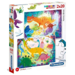 CLEMENTONI Puzzle Legrační dinosauři 2x20 dílků 126412