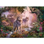 RAVENSBURGER Puzzle Vlčí rodina v létě 1000 dílků 128924