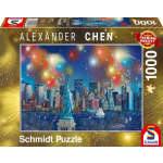 SCHMIDT Puzzle Socha Svobody s ohňostrojem 1000 dílků 131900