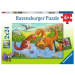 RAVENSBURGER Puzzle Hraví dinosauři 2x24 dílků 133742