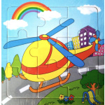 Dřevěné puzzle Helikoptéra 9 dílků 135292