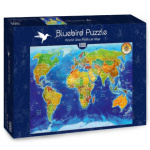 BLUEBIRD Puzzle Geopolitická mapa světa 1000 dílků 135577