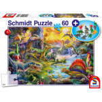 SCHMIDT Puzzle Dinosauři 60 dílků + dárek (figurky dinosaurů) 136834