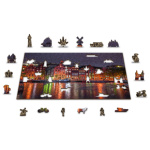 WOODEN CITY Dřevěné puzzle Noční Amsterdam 2v1, 150 dílků EKO 141949