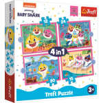 TREFL Puzzle Baby Shark: Rodina 4v1 (12,15,20,24 dílků) 142593