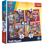 TREFL Puzzle Tlapková patrola ve městě 4v1 (35,48,54,70 dílků) 143122