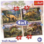 TREFL Puzzle Zajímaví dinosauři 4v1 (35,48,54,70 dílků) 143123