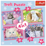 TREFL Puzzle Veselé kočičky 4v1 (35,48,54,70 dílků) 143130