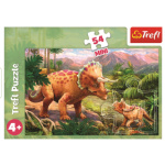 TREFL Puzzle Úžasní dinosauři: Triceratops s mládětem 54 dílků 143153