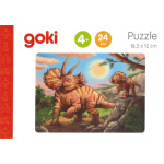 GOKI Dřevěné puzzle Dinosauři: Triceratops 24 dílků 143866