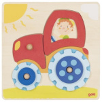 GOKI Dřevěné puzzle Traktor 6 dílků 144013