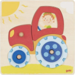 GOKI Dřevěné puzzle Traktor 6 dílků 144013