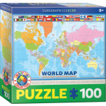 EUROGRAPHICS Puzzle Mapa světa 100 dílků 144283